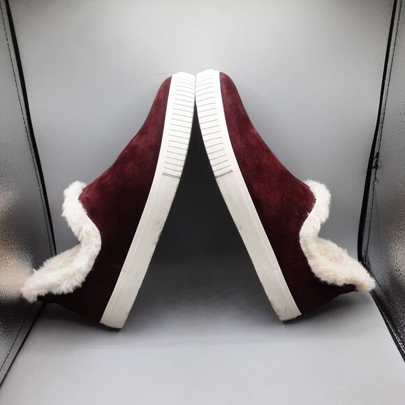 Timberland Skyla Bay Slip-on Women's 10M Red Burgundy Suede Faux Fur - Picture 4 of 14